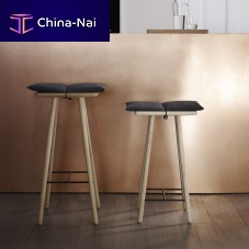 Contemporary bar stool GEORG oakwith footrestblack