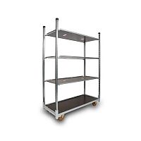 Order-picking cart PFNE00011zinc-plated steelshelfwith swivel casters