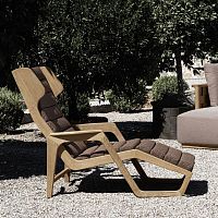 Contemporary sun lounger D.150.5fabricwooden4-legged