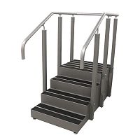 Straight rehabilitation staircase PTST-002-AHR-Awith 2 handrails