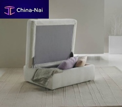 Contemporary pouf COFANOfabricwith storage compartment