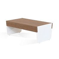 Contemporary garden bench Banco 1m/2mwoodensteelwithout backrest