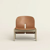 Contemporary lounge chair SCARPA 925leathersolid woodash