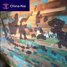 Teak wall cladding BROMOindoortexturedwood look