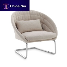 Contemporary armchair Fleurfabricmetalwith removable cushion