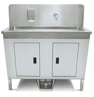 2-station surgical sink stainless steelfoot-operated