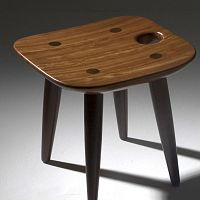 Contemporary stool SONIAwoodenbrown