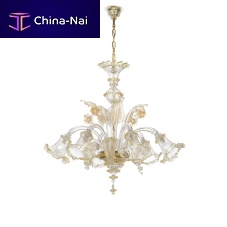 Contemporary chandelier DARWINMurano glassLEDhandmade