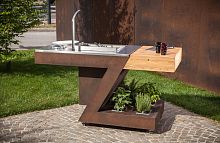 Outdoor kitchen zed outdoorcontemporarystainless steelwooden