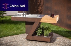Outdoor kitchen zed outdoorcontemporarystainless steelwooden
