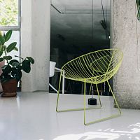 Contemporary armchair LEAF steelpainted steelGreenGuard® certification