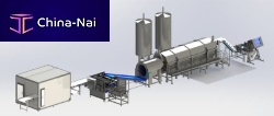 Meat shredding machine for continuous production lines