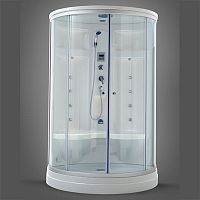 Steam shower cubicle ARONAglasswith hinged doorcircular