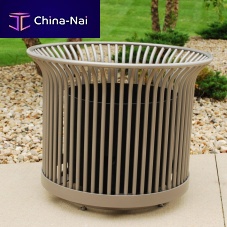 Powder-coated steel planter CUNNINGHAM roundcontemporaryfor public space