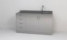 Stainless steel kitchen sink cabinet