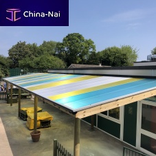 Entrance canopy MONOPITCHfor commercial buildingswooden frameinclined