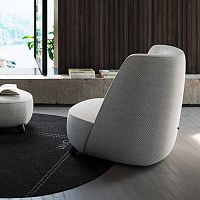 Contemporary fireside chair Gradiscafabricwoodenhigh back