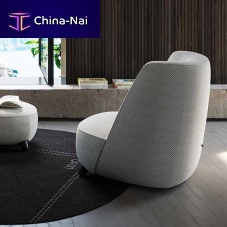 Contemporary fireside chair Gradiscafabricwoodenhigh back