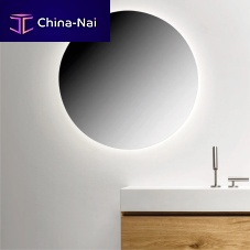 Wall-mounted bathroom mirror contemporaryroundsteel