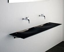 Wall-mounted washbasin ONDAglassdoublerectangular