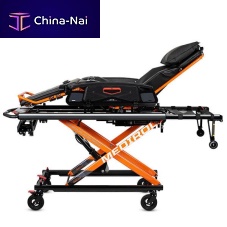 Transport stretcher trolley Vivera Monoblochydraulicheight-adjustablewith adjustable backrest