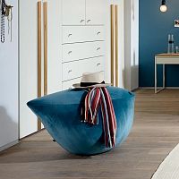Original design pouf BIRDYfabricgrayblue