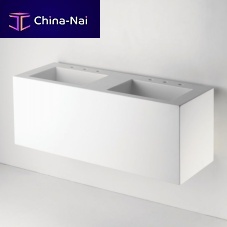 Wall-mounted washbasin PTLV52Corian®doublerectangular