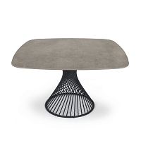 Contemporary dining table Clarisceramiclacquered stainless steel basesquare