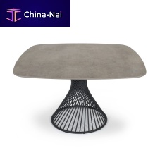 Contemporary dining table Clarisceramiclacquered stainless steel basesquare