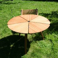 Contemporary dining table Petalbamboobamboo baseround