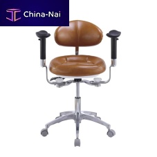 Dental stool SV037height-adjustableon casterswith backrest