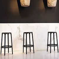 Contemporary bar stool BROOKLYNfiberglasspolypropylenepolypropylene base