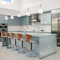 Glass countertop kitchentexturedsquare edge