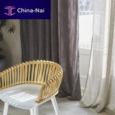 Plain sheer curtain fabric SILVRETTA FR polyesterblackout100% recycled
