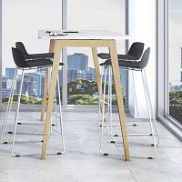 Contemporary high bar table BORNmelaminewooden baserectangular