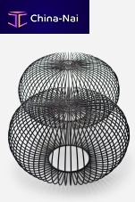 Original design pouf PLOFFsteelroundfor public building