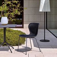 Contemporary chair OONA outdoorsynthetic rattanlacquered metal base