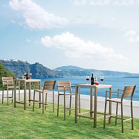 Contemporary bar stool H-3331solid woodaluminum basecommercial
