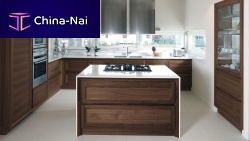 Contemporary kitchen woodenislandU-shaped
