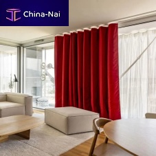 Plain curtain THERMIQUE patternedpleatedcanvas