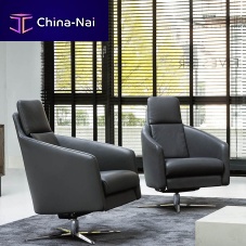 Contemporary club chair BOSSleatherfabricchrome