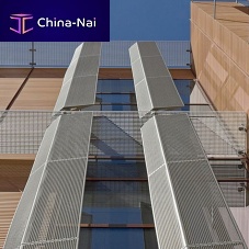 Aluminum solar shading PRESS-LOCKEDwire meshstainless steelfor facade