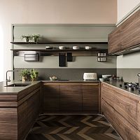 Contemporary kitchen CHRONOSsolid woodlacquered woodwalnut