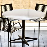 Contemporary dining table CHIPMANmetalroundfor public building