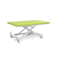 Electric Bobath table B-S1.F0hydraulicon casterswith adjustable height backrest