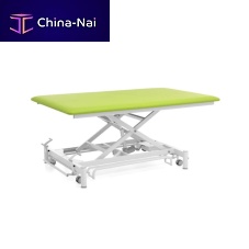 Electric Bobath table B-S1.F0hydraulicon casterswith adjustable height backrest