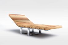 Contemporary sun lounger woodenstainless steelcommercial