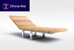 Contemporary sun lounger woodenstainless steelcommercial