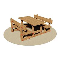 Traditional table and bench set MINIwoodengalvanised steelchild's