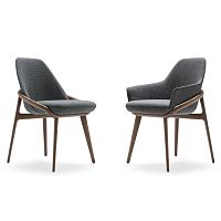 Contemporary chair JACKIE WOODindoorfabricleather